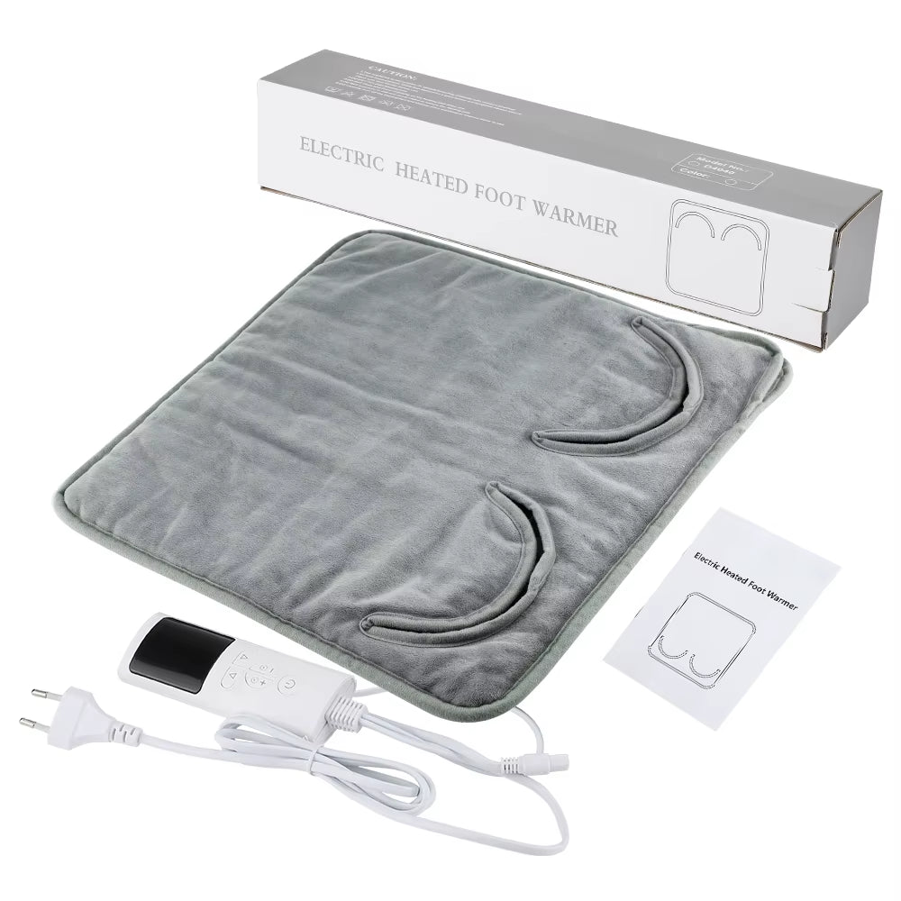 CozyTherm™ Plush Electric Foot Warmer – Washable Heated Mat for Home & Office Comfort