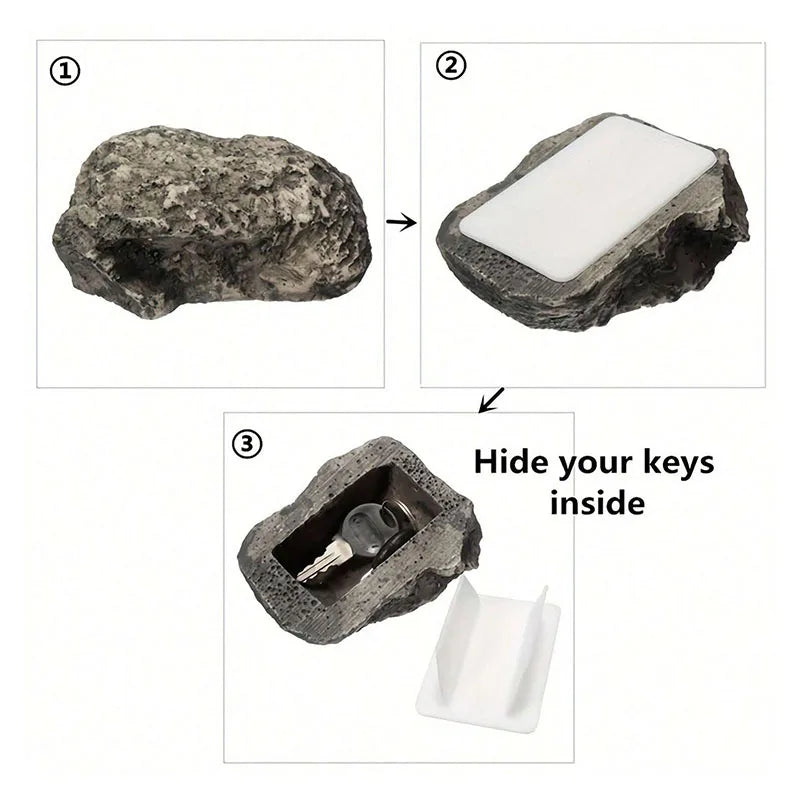 Realistic Stone Key Box - Hidden Outdoor Key Storage for Courtyards and Gardens