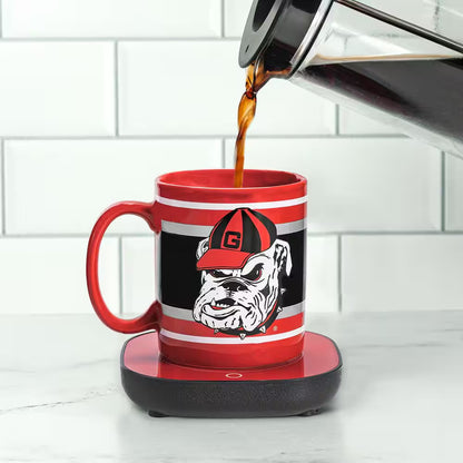 Georgia Bulldogs Single-Cup Coffee Mug with Electric Mug Warmer – Official Red Coffee Maker Mug