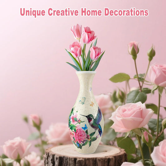 3D Puzzle Vase for Adults – 160-Piece DIY Plastic Puzzle Vase with Unique Pattern Design