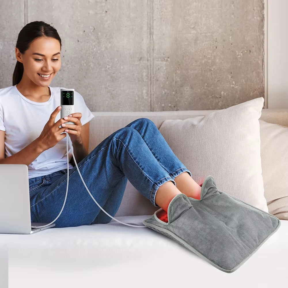 CozyTherm™ Plush Electric Foot Warmer – Washable Heated Mat for Home & Office Comfort