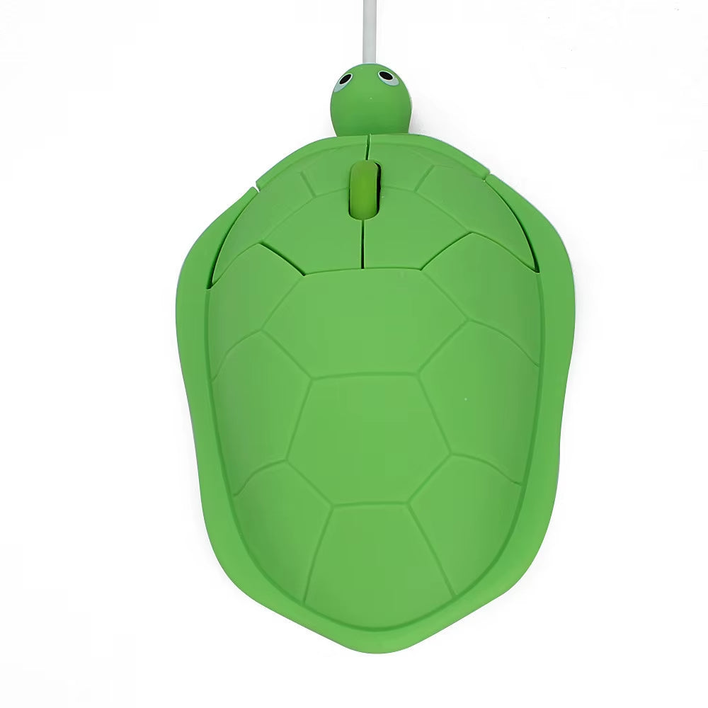 Cute Mini Turtle Wired Computer Mouse – 1200 DPI Optical USB Cartoon Mouse for Kids & Laptops