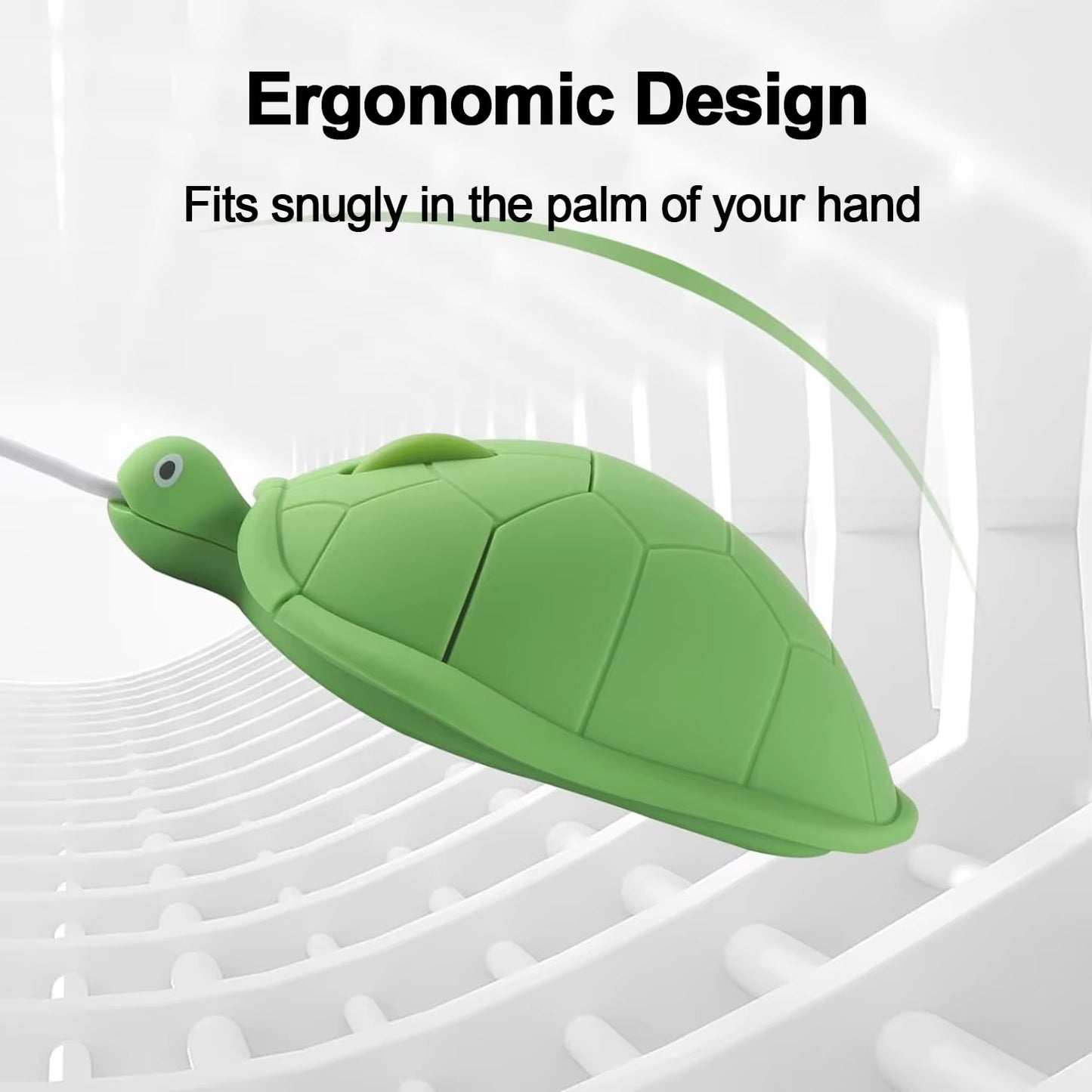 Cute Mini Turtle Wired Computer Mouse – 1200 DPI Optical USB Cartoon Mouse for Kids & Laptops
