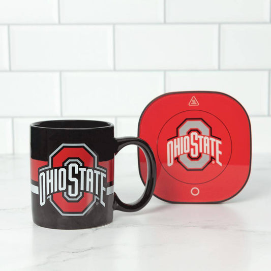 Ohio State Buckeyes Single-Cup Coffee Mug with Electric Mug Warmer – Official Black Mug for Coffee Makers