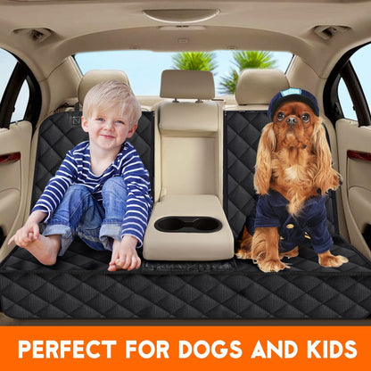 Waterproof Dog Car Seat Cover – Non-Slip Back Seat Protector with Armrest Access for Cars, Trucks & SUVs (Black)