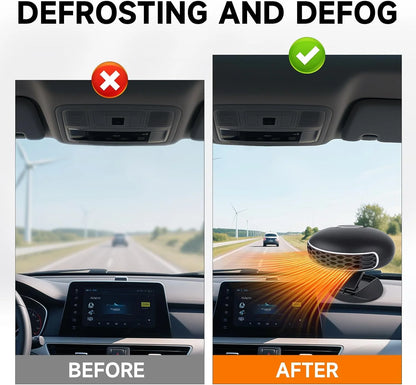 2-in-1 Fast Heating & Cooling Car Heater – 12V Portable Car Defroster with 360° Rotation & Cigarette Lighter Plug