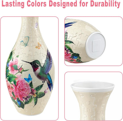 3D Puzzle Vase for Adults – 160-Piece DIY Plastic Puzzle Vase with Unique Pattern Design