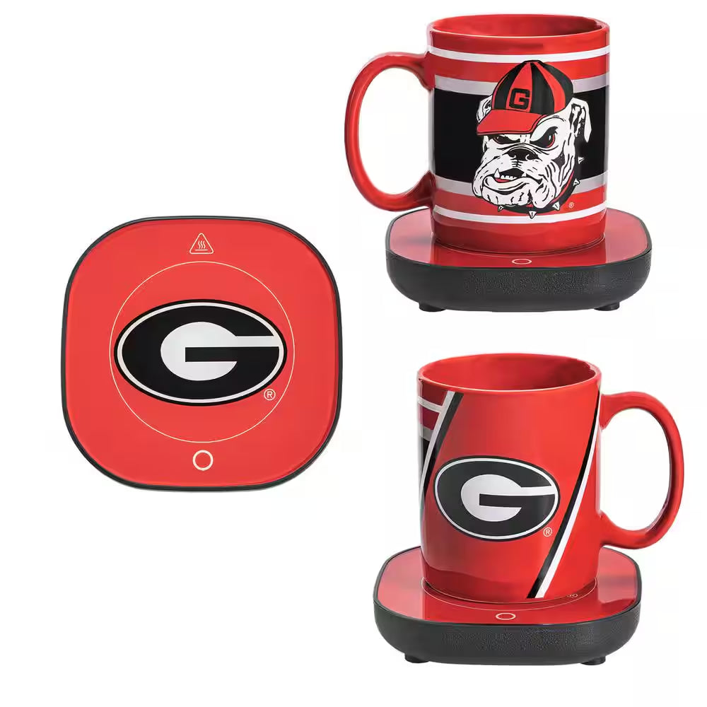 Georgia Bulldogs Single-Cup Coffee Mug with Electric Mug Warmer – Official Red Coffee Maker Mug
