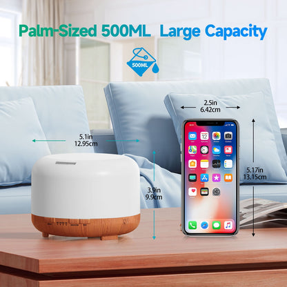 500ml Water Scent Diffuser – Upgraded Aromatherapy Essential Oil Diffuser with Remote Control, Cool Mist Air Humidifier for Large Rooms, Home, Office & Car