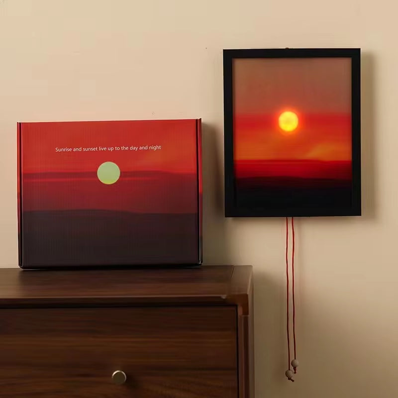 Kinetic Sunrise & Sunset Wall Lamp – Adjustable Dual-Rope Moving Light | Ambient Bedroom Wall Light, Decorative Night Lamp & Unique Home Gift