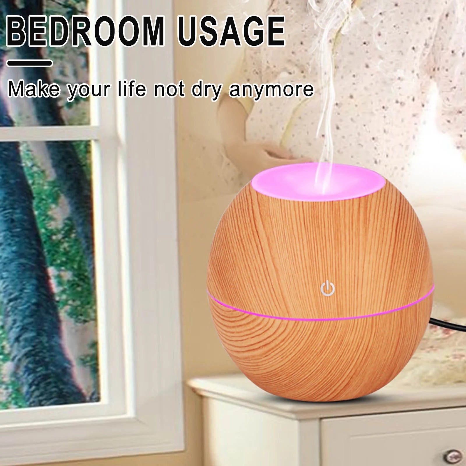 Essential Oil Diffuser & Humidifier – Ultrasonic Electric Aroma Vaporizer with LED Color Light & Auto-Off Safety for Home, Bedroom & Office