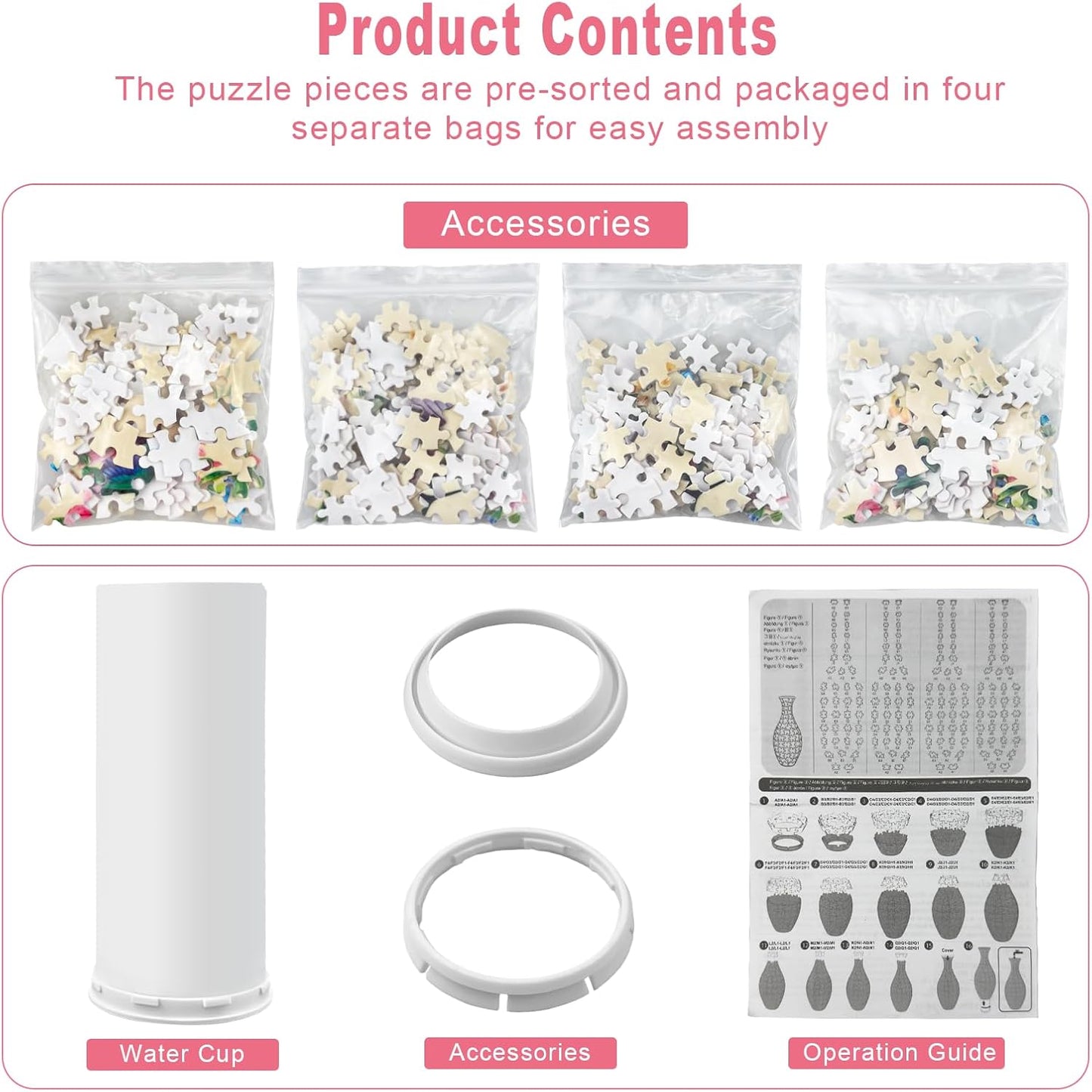 3D Puzzle Vase for Adults – 160-Piece DIY Plastic Puzzle Vase with Unique Pattern Design