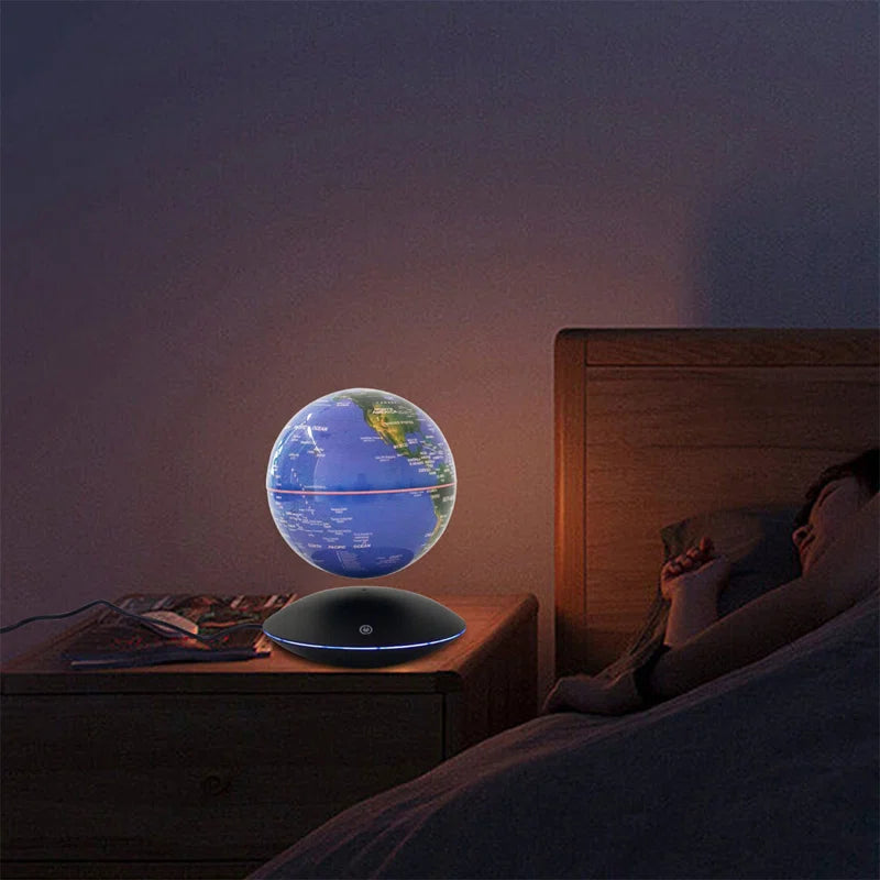 6" Magnetic LED Levitation Globe – Floating World Globe with Rotating Display, Anti-Gravity Desk Decor with LED Lighting for Home & Office