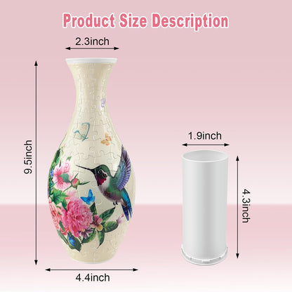 3D Puzzle Vase for Adults – 160-Piece DIY Plastic Puzzle Vase with Unique Pattern Design