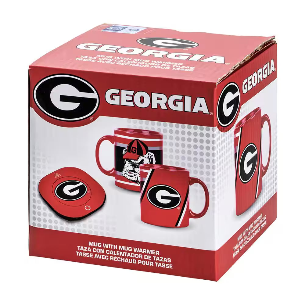 Georgia Bulldogs Single-Cup Coffee Mug with Electric Mug Warmer – Official Red Coffee Maker Mug
