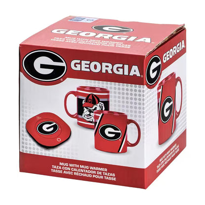 Georgia Bulldogs Single-Cup Coffee Mug with Electric Mug Warmer – Official Red Coffee Maker Mug
