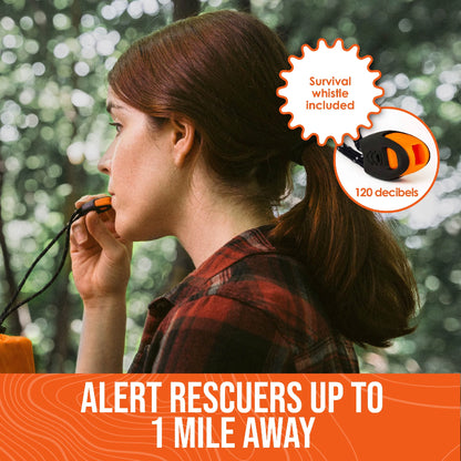 Life Tent Emergency Survival Shelter – 2-Person Waterproof & Thermal Tube Tent with Paracord Rope, Survival Whistle & Portable Carry Sack (Orange)