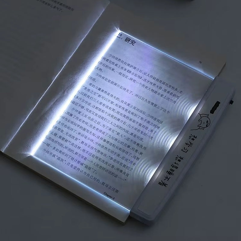 Portable Rechargeable Reading Light – Ultra-Thin Folding Flat Panel Book Light with Flexible Neck (White)