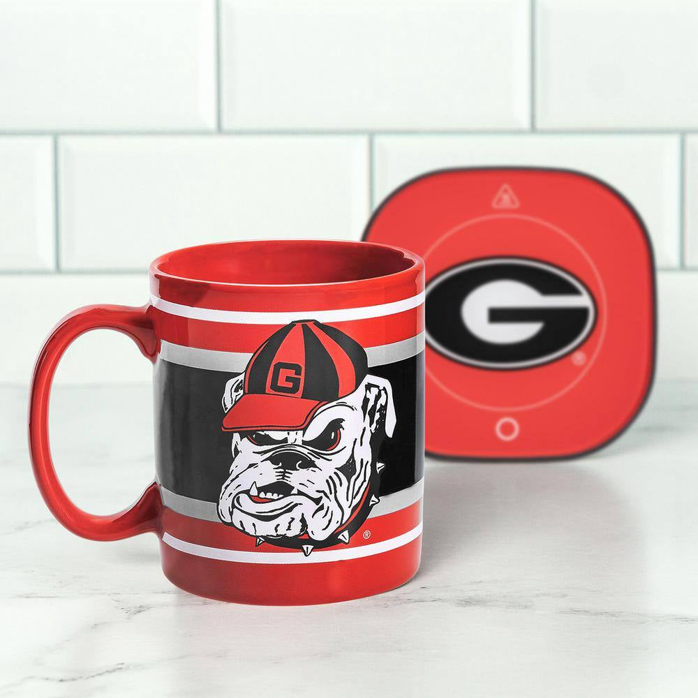 Georgia Bulldogs Single-Cup Coffee Mug with Electric Mug Warmer – Official Red Coffee Maker Mug