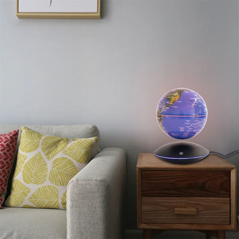6" Magnetic LED Levitation Globe – Floating World Globe with Rotating Display, Anti-Gravity Desk Decor with LED Lighting for Home & Office