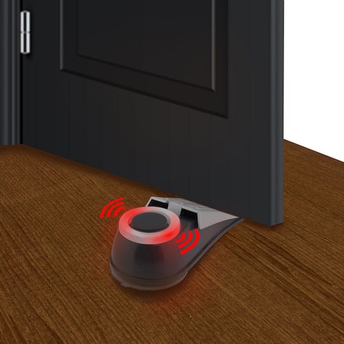 Hotel Door Stopper with Flashing Burglar Alarm – Portable Security Door Wedge for Home & Travel
