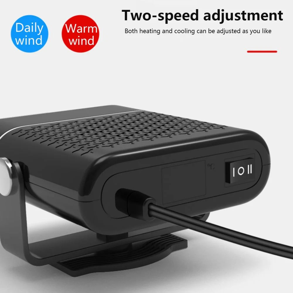 12V Portable Car Heater – Black ABS Automotive Interior Accessory