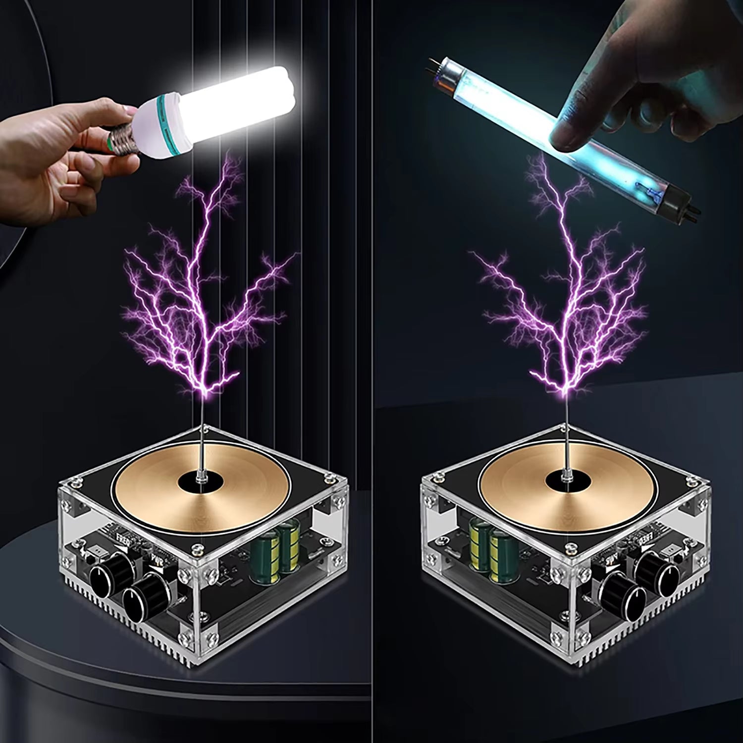 Tesla Coil Music Speaker – Multi-Function Wireless Transmission Plasma Lamp, Science Experiment Kit