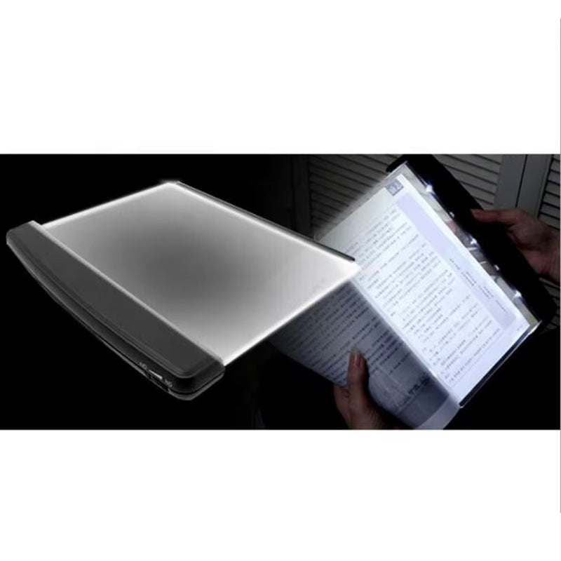 Portable Rechargeable Reading Light – Ultra-Thin Folding Flat Panel Book Light with Flexible Neck (White)