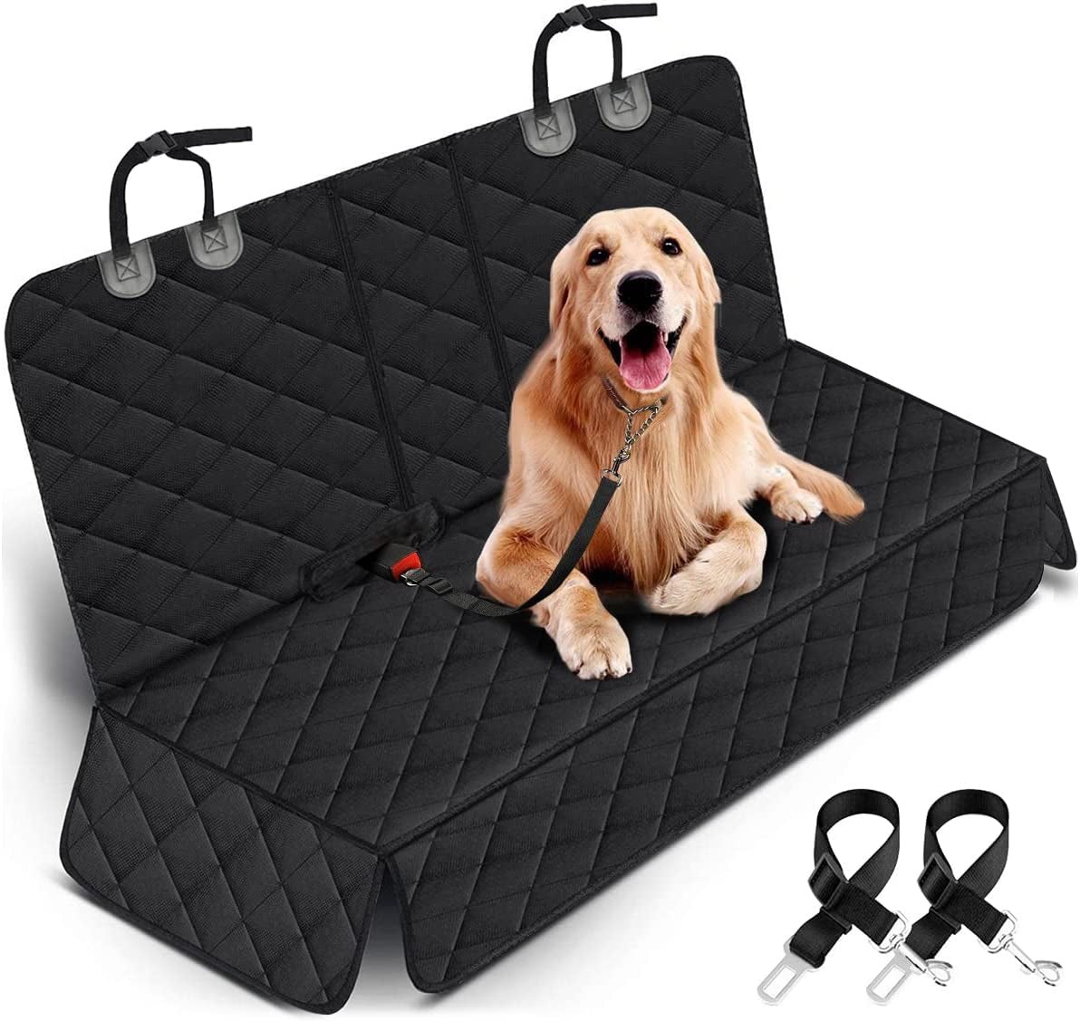 Waterproof Dog Car Seat Cover – Non-Slip Back Seat Protector with Armrest Access for Cars, Trucks & SUVs (Black)