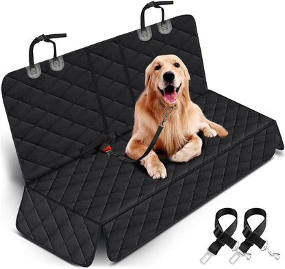Waterproof Dog Car Seat Cover – Non-Slip Back Seat Protector with Armrest Access for Cars, Trucks & SUVs (Black)