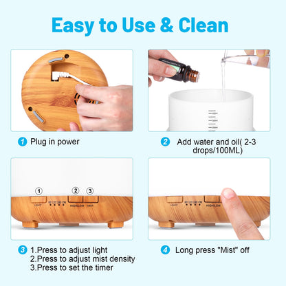 500ml Water Scent Diffuser – Upgraded Aromatherapy Essential Oil Diffuser with Remote Control, Cool Mist Air Humidifier for Large Rooms, Home, Office & Car