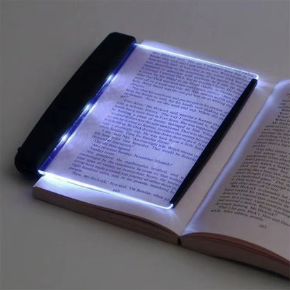 Portable Rechargeable Reading Light – Ultra-Thin Folding Flat Panel Book Light with Flexible Neck (White)
