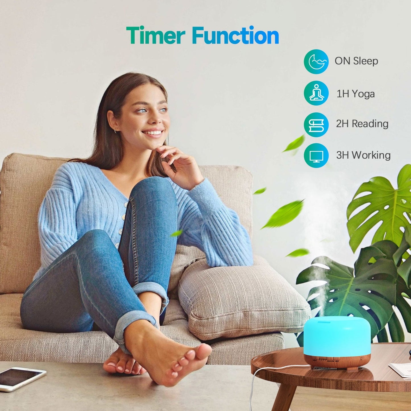 500ml Water Scent Diffuser – Upgraded Aromatherapy Essential Oil Diffuser with Remote Control, Cool Mist Air Humidifier for Large Rooms, Home, Office & Car