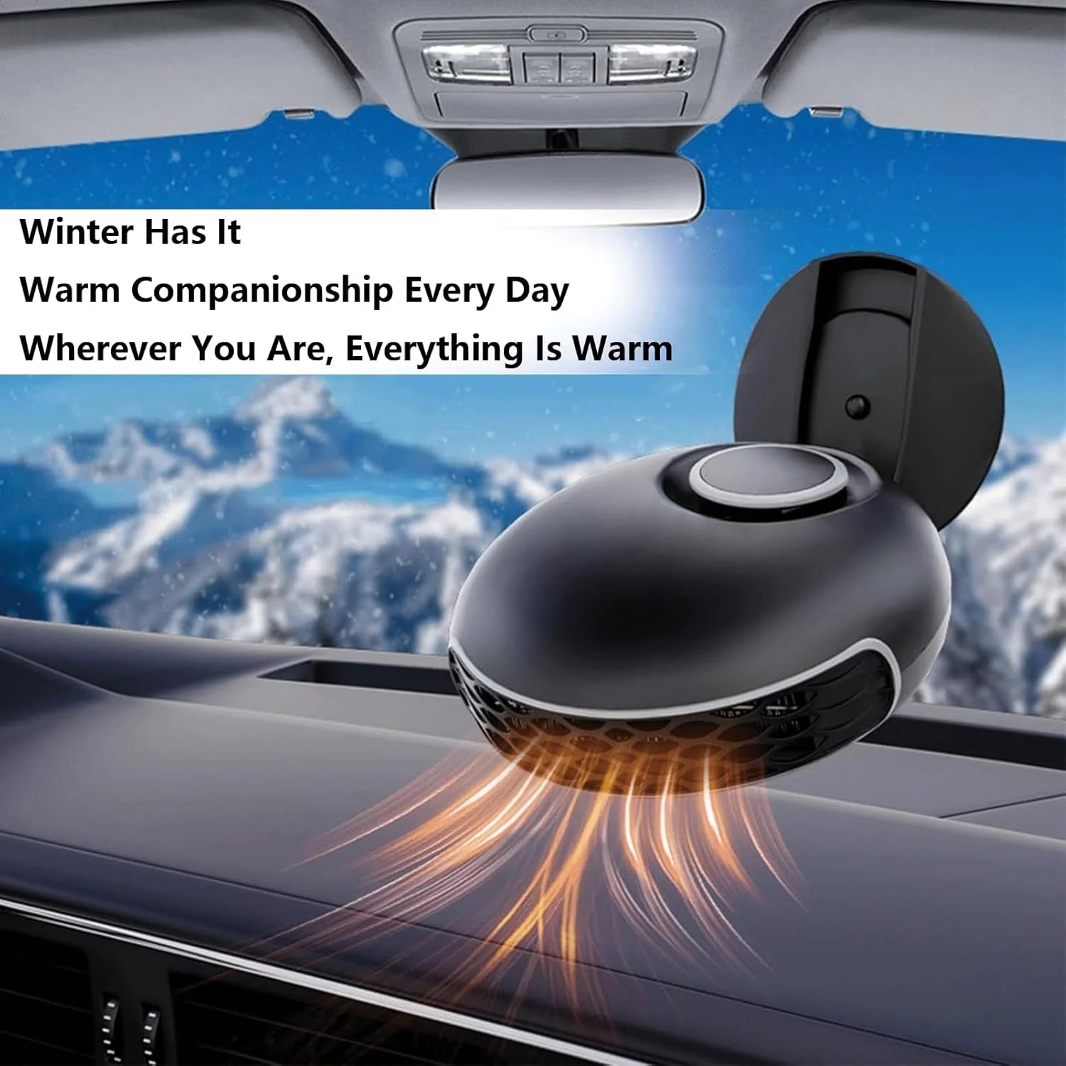 2-in-1 Fast Heating & Cooling Car Heater – 12V Portable Car Defroster with 360° Rotation & Cigarette Lighter Plug