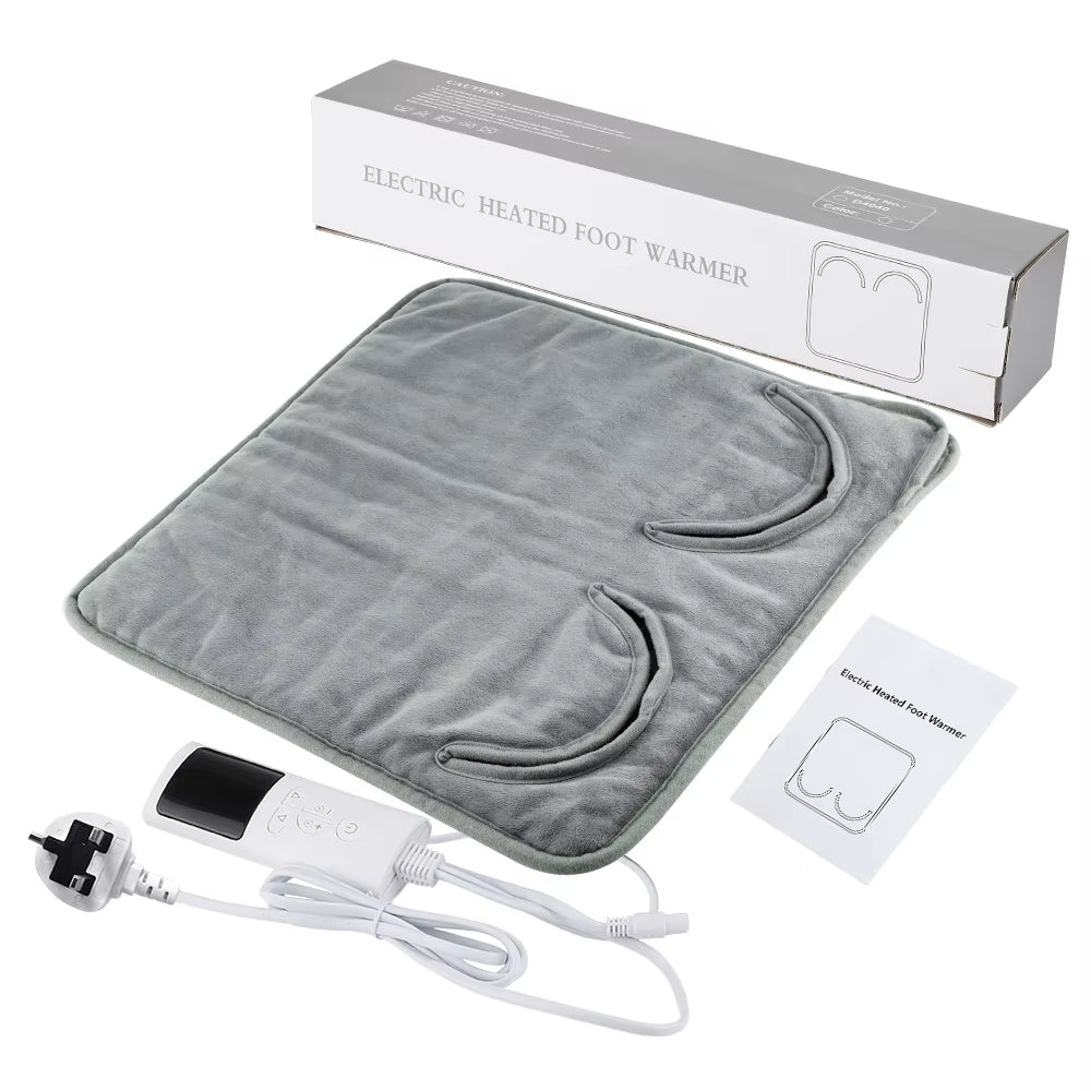 CozyTherm™ Plush Electric Foot Warmer – Washable Heated Mat for Home & Office Comfort