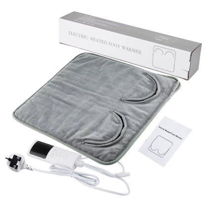 CozyTherm™ Plush Electric Foot Warmer – Washable Heated Mat for Home & Office Comfort