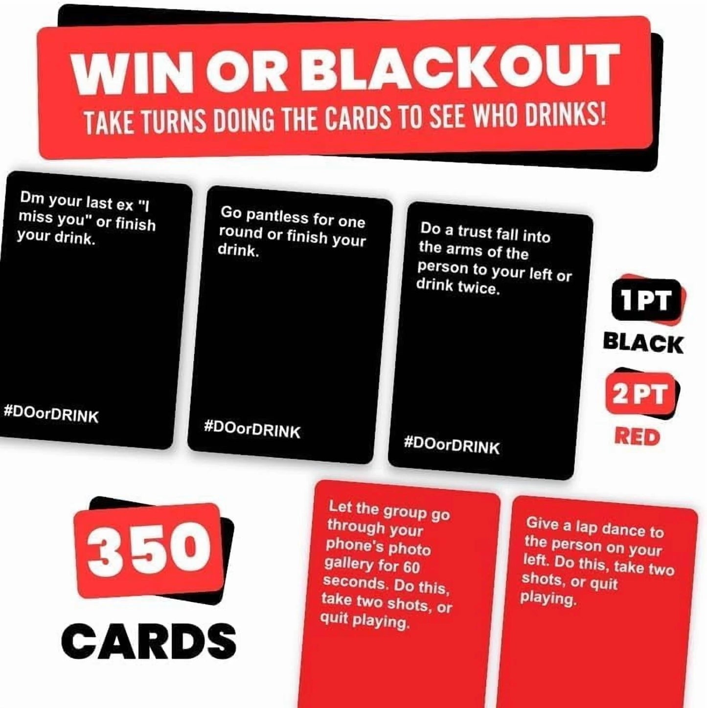 Win or Blackout Card Game – Fun Drinking Game for Adults | Hilarious Party Game for Game Night, Gatherings & Celebrations