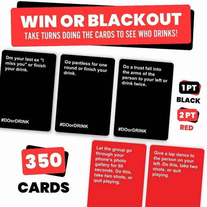 Win or Blackout Card Game – Fun Drinking Game for Adults | Hilarious Party Game for Game Night, Gatherings & Celebrations
