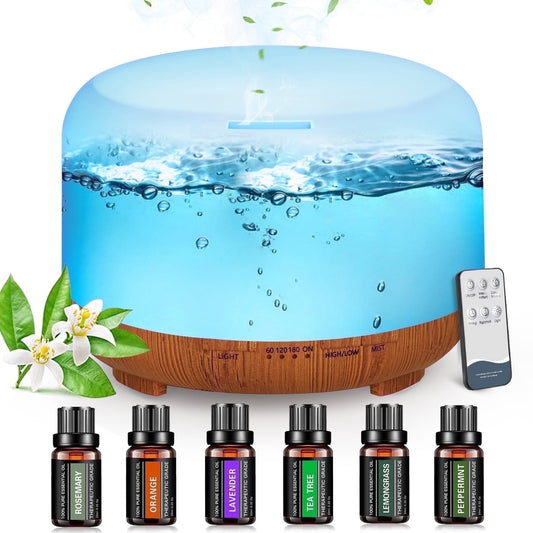 500ml Water Scent Diffuser – Upgraded Aromatherapy Essential Oil Diffuser with Remote Control, Cool Mist Air Humidifier for Large Rooms, Home, Office & Car
