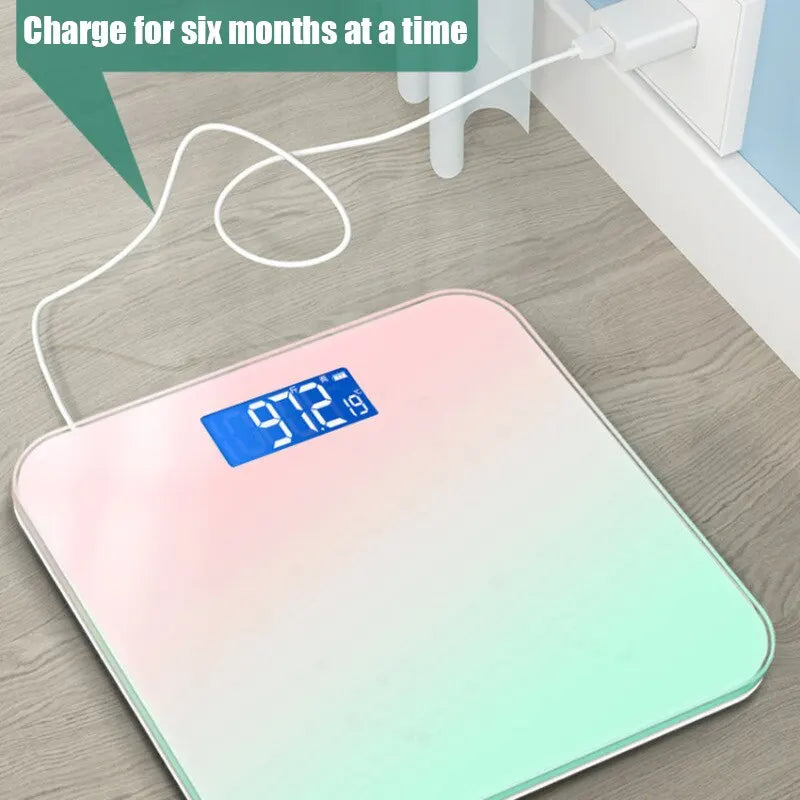 Gradient Color Smart LCD Electronic Weight Scale – Digital Glass Body Scale with High-Precision Sensors | Home Echo