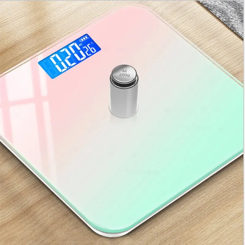 Gradient Color Smart LCD Electronic Weight Scale – Digital Glass Body Scale with High-Precision Sensors | Home Echo