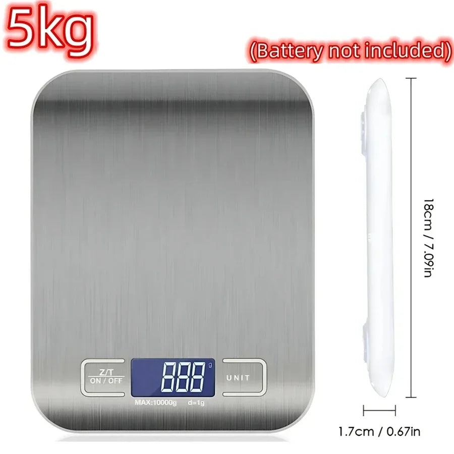 Digital Kitchen Scale – 5Kg/1G High-Precision Stainless Steel Food Scale with LED Display for Cooking, Baking & Jewelry