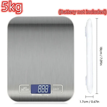 Digital Kitchen Scale – 5Kg/1G High-Precision Stainless Steel Food Scale with LED Display for Cooking, Baking & Jewelry