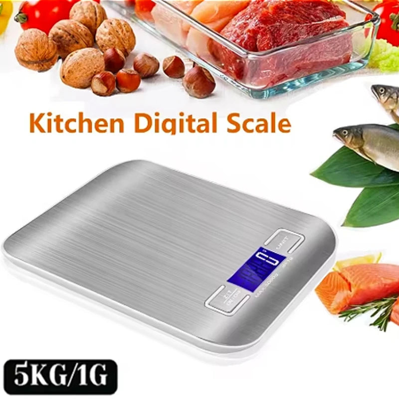 Digital Kitchen Scale – 5Kg/1G High-Precision Stainless Steel Food Scale with LED Display for Cooking, Baking & Jewelry