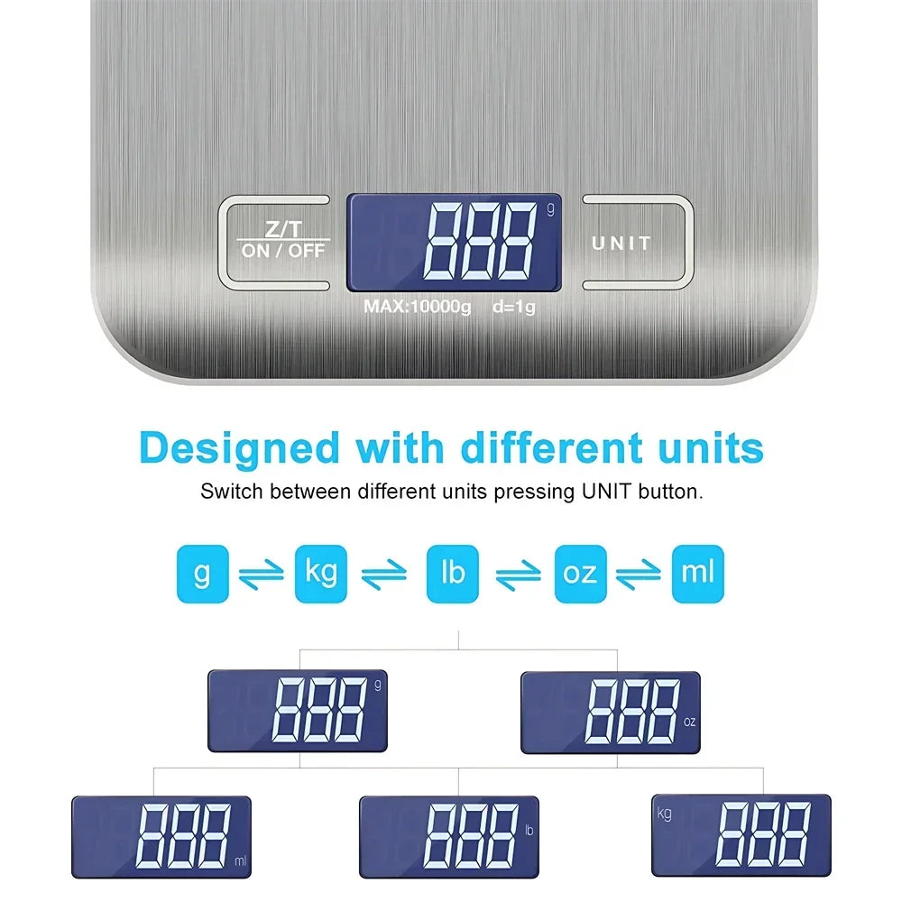 Digital Kitchen Scale – 5Kg/1G High-Precision Stainless Steel Food Scale with LED Display for Cooking, Baking & Jewelry
