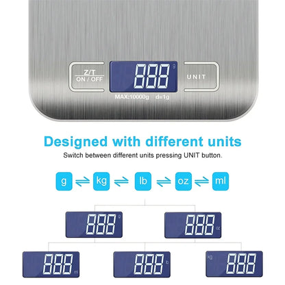 Digital Kitchen Scale – 5Kg/1G High-Precision Stainless Steel Food Scale with LED Display for Cooking, Baking & Jewelry