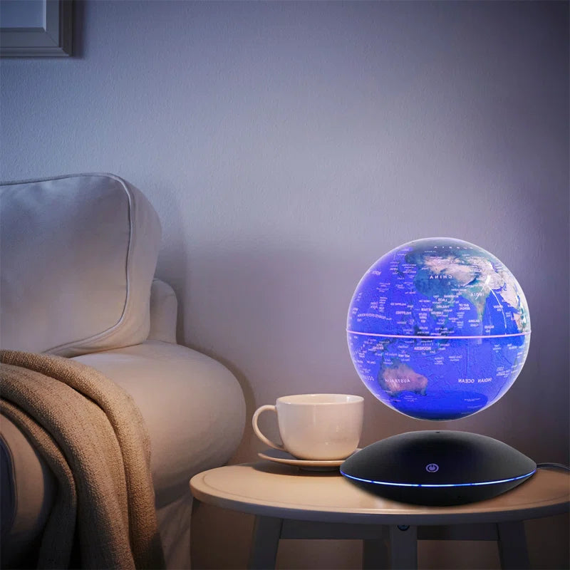 6" Magnetic LED Levitation Globe – Floating World Globe with Rotating Display, Anti-Gravity Desk Decor with LED Lighting for Home & Office