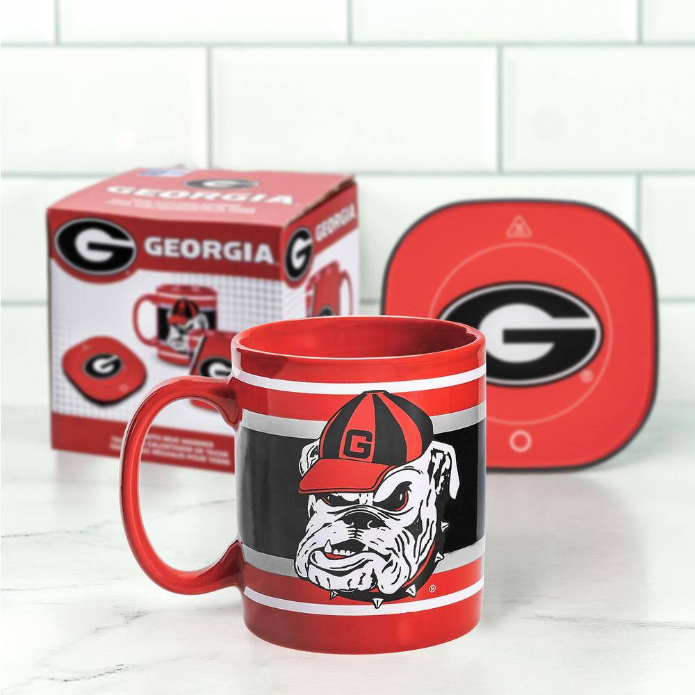 Georgia Bulldogs Single-Cup Coffee Mug with Electric Mug Warmer – Official Red Coffee Maker Mug