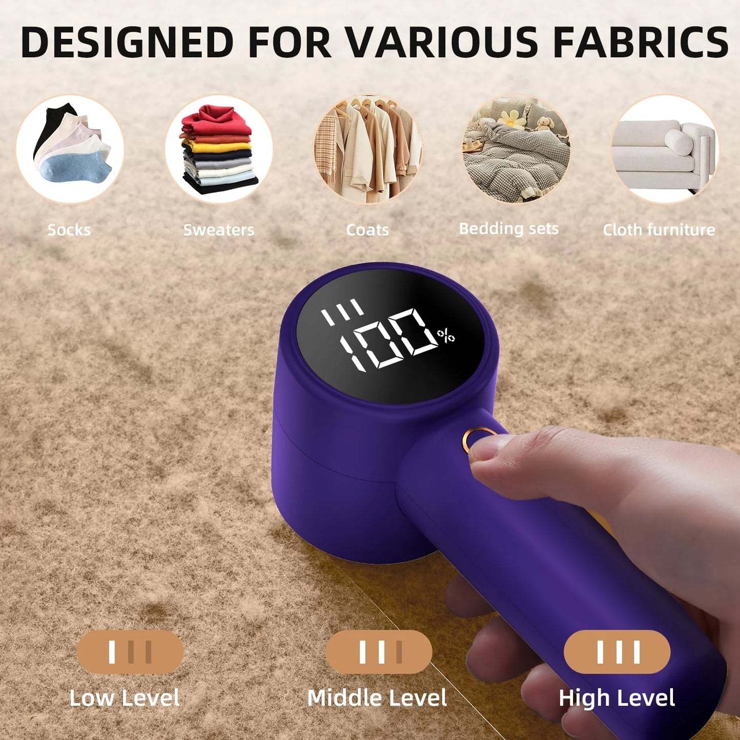 Rechargeable Fabric Shaver – Electric Lint Remover for Clothes, Sweaters, Blankets & Furniture (Portable & Powerful)