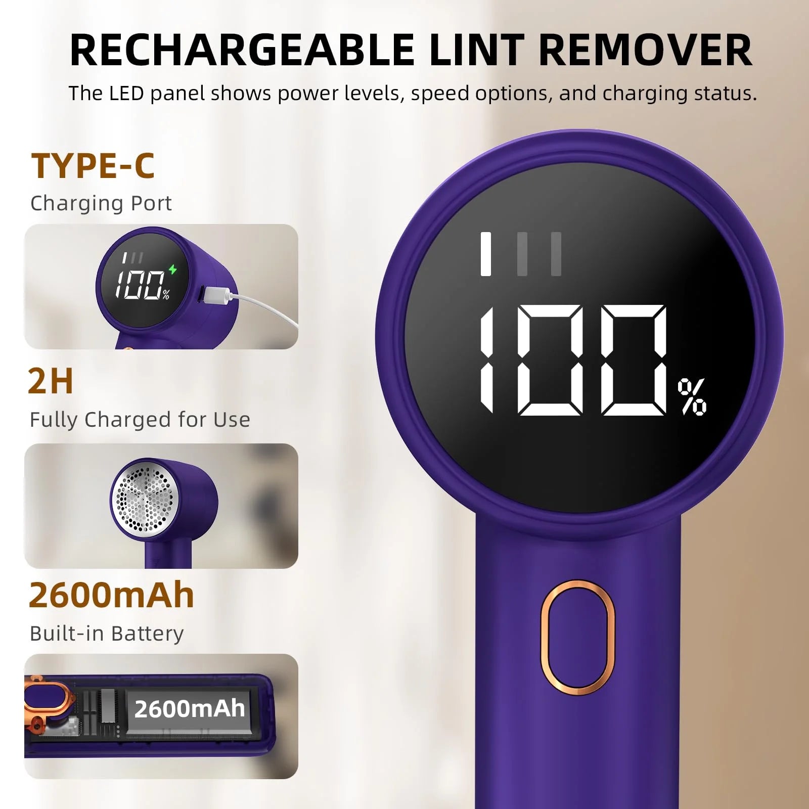 Rechargeable Fabric Shaver – Electric Lint Remover for Clothes, Sweaters, Blankets & Furniture (Portable & Powerful)